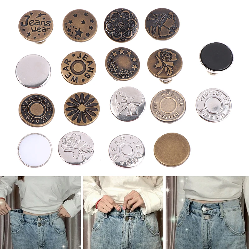 

6 шт сплав отстегивающимися пуговицами универсальные джинсы зажим оснастки кнопка идеально подходит не шить нужно отправленных товаров яв...