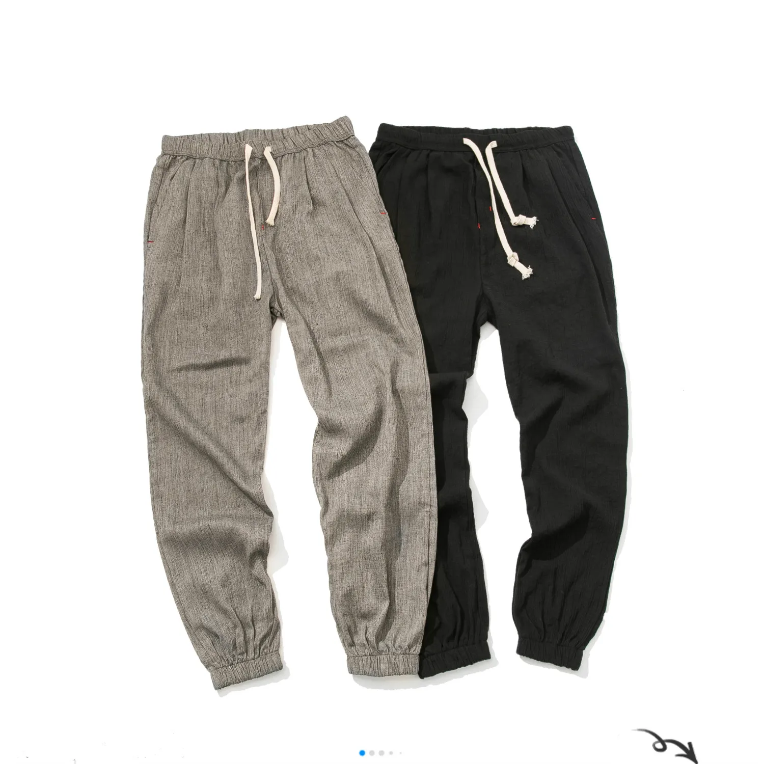 FFXZSJ Cotton Linen Casual Harem Pants Men Joggers Man Summer Trousers Male Chinese Style Baggy 2020 Harajuku Clothe | Мужская одежда