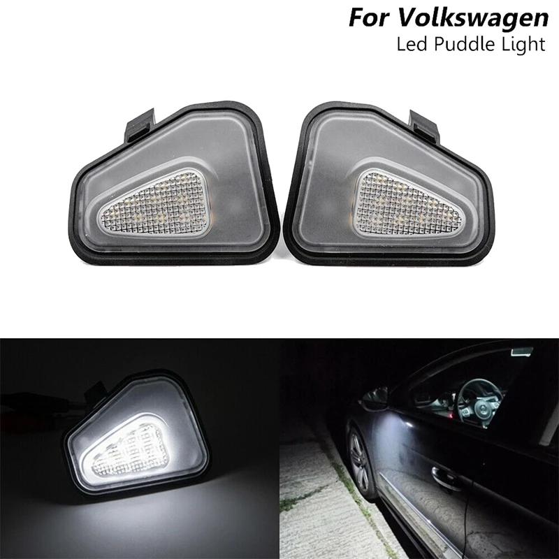 

White LED Side Mirror Lights Under Puddle Lamp for CC Passat B7 Scirocco Eos Jetta 2010-2018 3C8945292,3C8945291