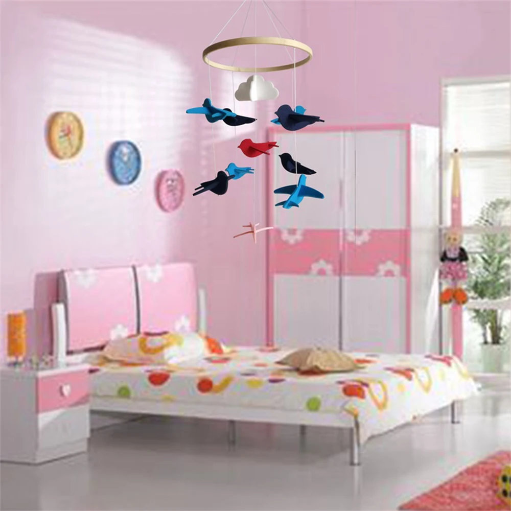 1 Set Baby Felt Bed Bell Lovely Animal Aeolian Bells Ornaments Kit Wall Hanging For Bedroom Decor |