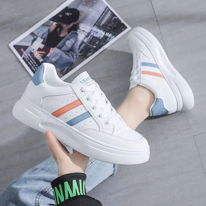 

Fashion White Shoes Women Tennis Outdoor Walking Sports Shoes Lightweight Breathable Flat Casual Shoes Wowen Sneakers Summer New