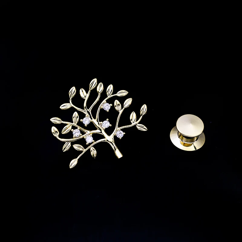 Мужская/Женская Брошь на лацкан OBN медная Металлическая Булавка С Фианитом 5A