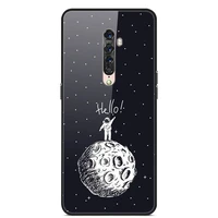 glass case for oppo reno2 phone case back cover with black silicone bumper series 2