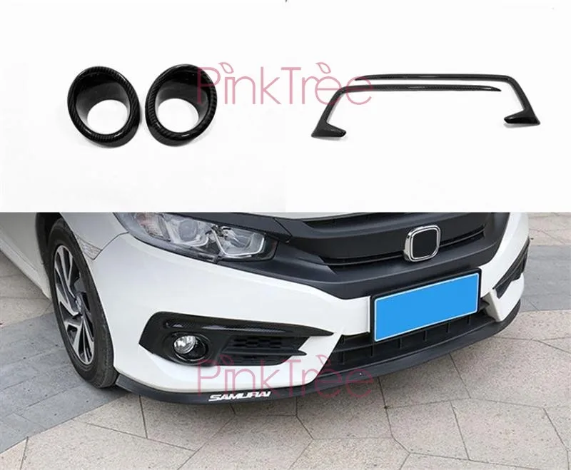 Углеродное волокно цветной передний противотуманный светильник Накладка для Honda