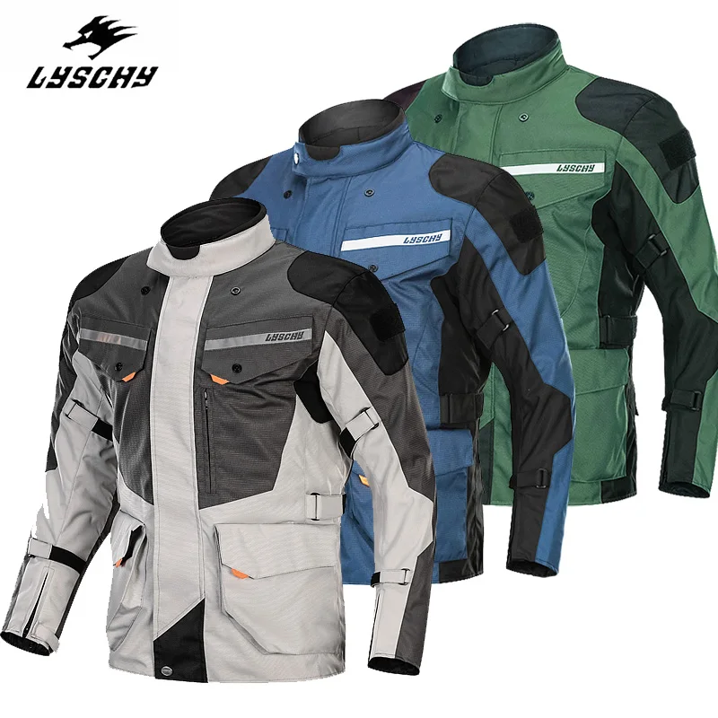 Водонепроницаемая мотоциклетная куртка 3 в 1 Съемная из ткани Оксфорд для