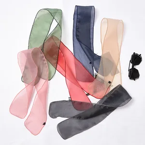 Легкий и тонкий шелковый шарф, Женский контрастный декоративный шарф в горошек, шикарный Воздухопроницаемый бандажный мешок, тонкий весенний шарф