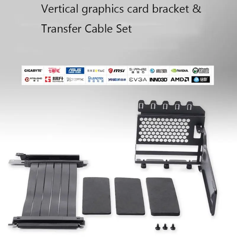

1Set GPU Adapter Cable Computer PCI-E X16 Vertical VGA Graphics Card Bracket
