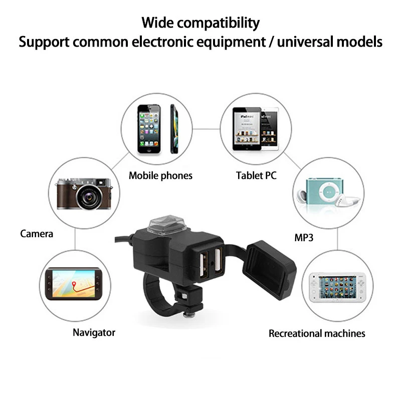 9 24 в USB зарядное устройство для телефона водонепроницаемый мотоцикл боковое