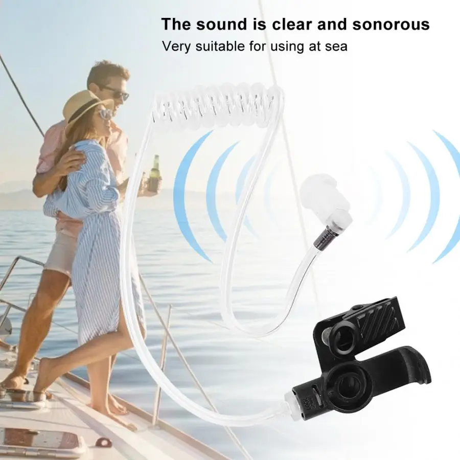 

earpiece for walkie talkie PU IP54 Waterproof Headphone In-Ear Air Guide Headset Accessory for ICOM IC-M33 M25 M34 earpiece