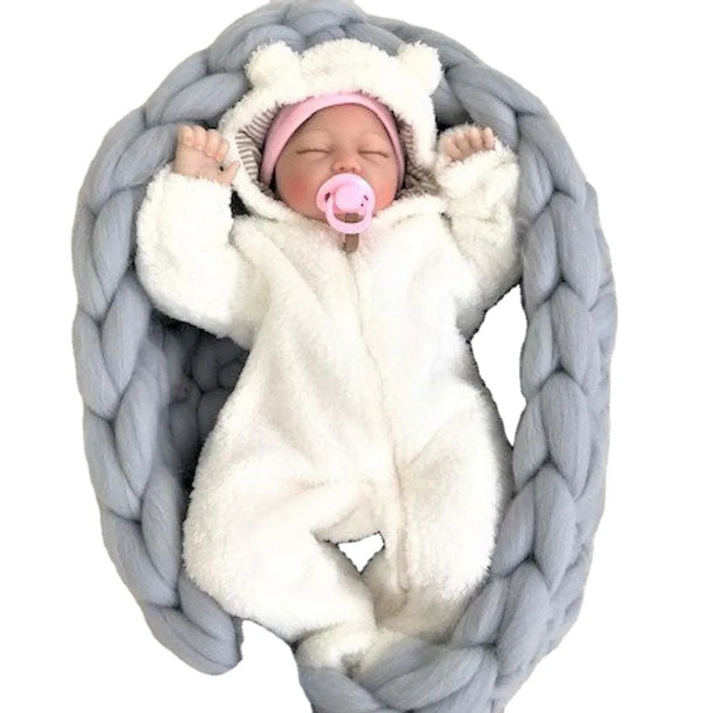 Winter Baby Sleeping Basket Thick Knitted Thread Bags for 0-1 Years Child New Borns Beddings