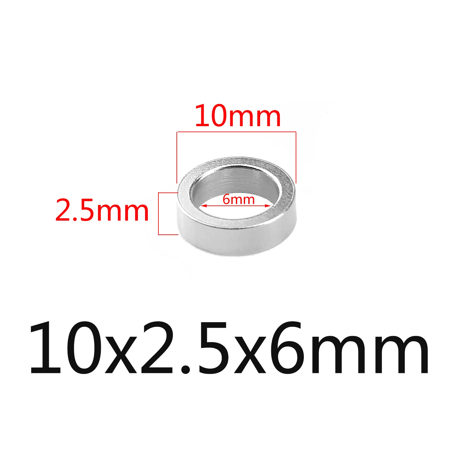 10x2.5x5mm 10 шт./лот 8 10 12 14 16 мм Нержавеющая сталь круглые, с большим отверстием свободный разделитель бисер бусы для "сделай сам" для изготовления ювелирных украшений аксессуары - Цвет: 10x2.5x5mm