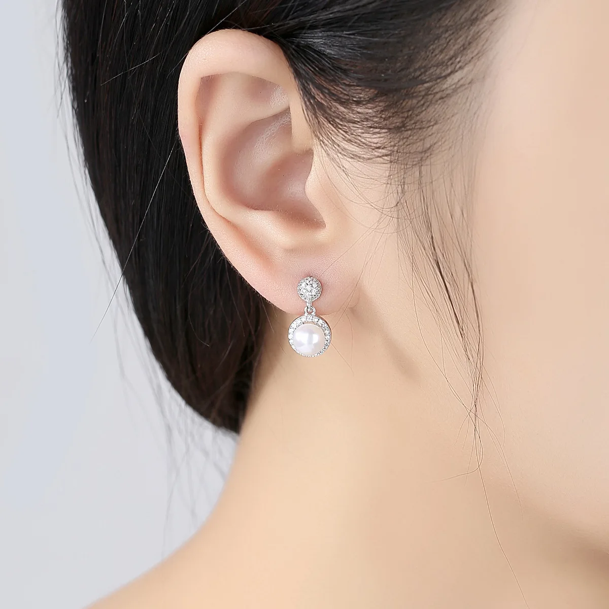 Корейские серьги гвоздики из стерлингового серебра S925 пробы с жемчугом и