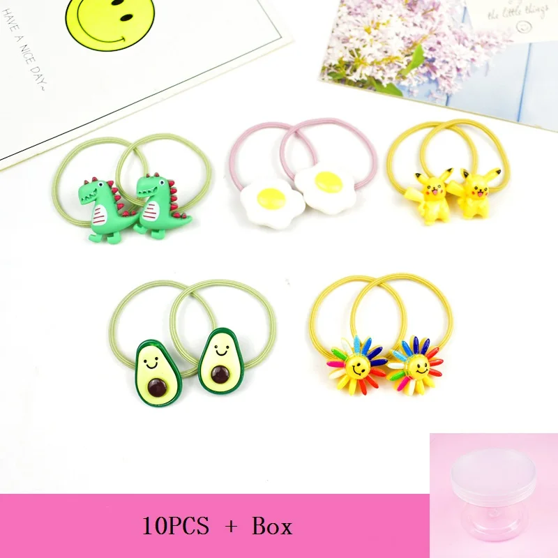 

10pcs/box Lovely Elastic Headwear Sunflower Pattern Hair Ropes for Children Headdress Princess Hair Accessories Kids Hair Bands