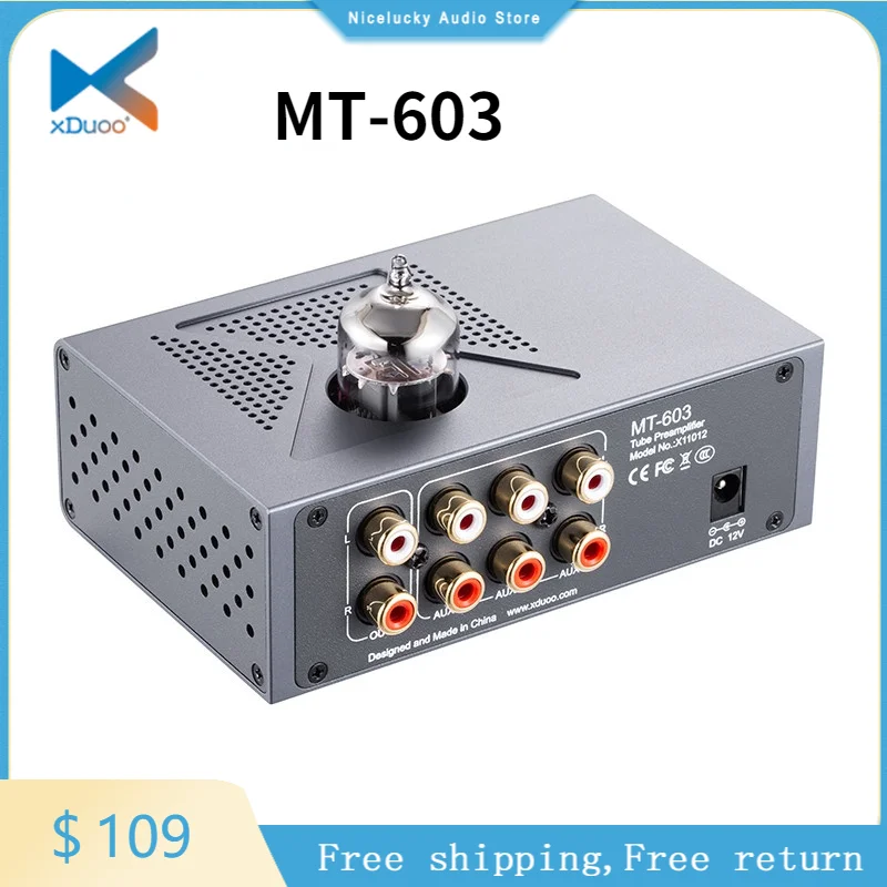 

XDUOO MT-603 несколько предусилителей 4 аудиовхода, один аудиовыход 12AU7 ламповый усилитель MT603