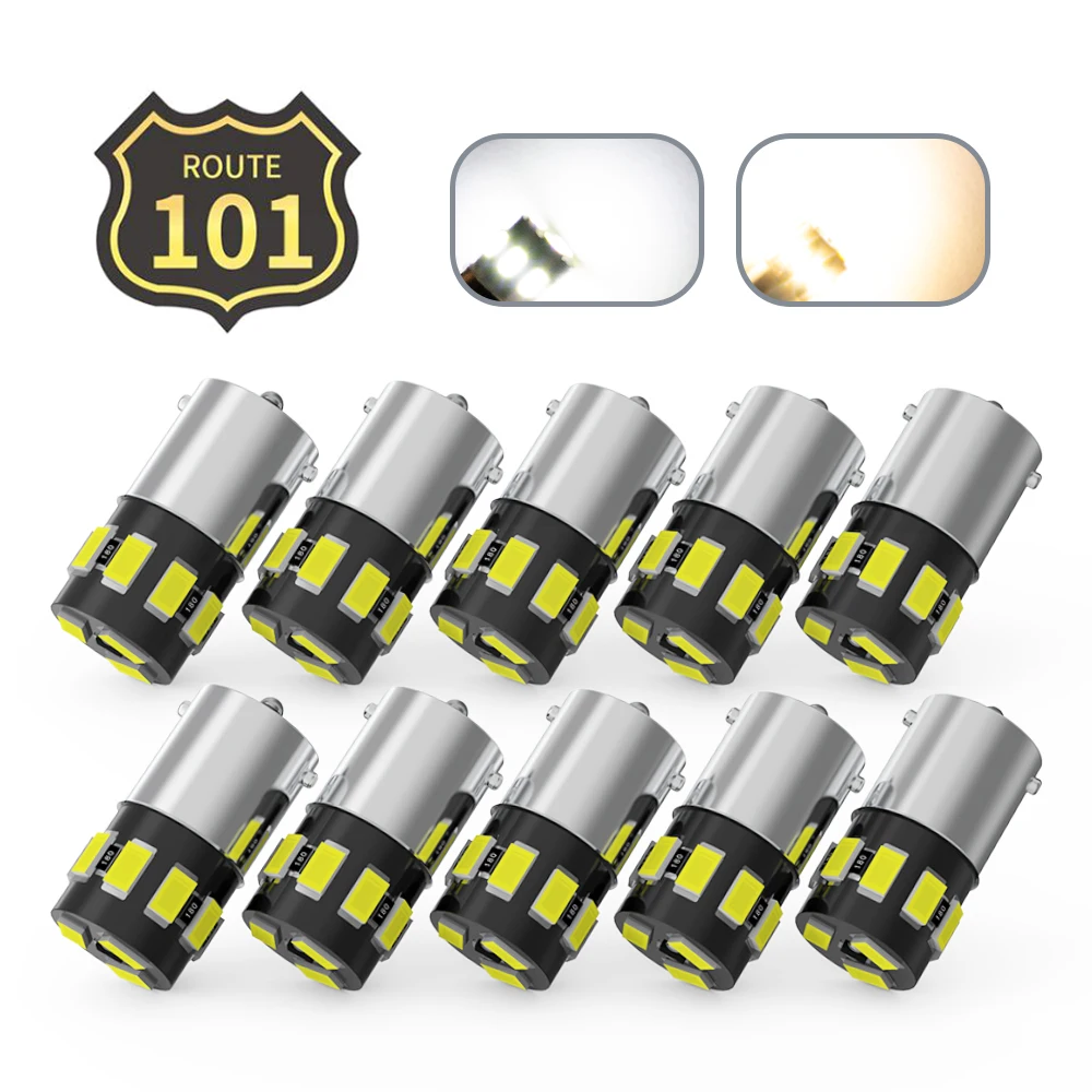 

Route101 10X 1156 LED 12V Light Bulb for Caravan Camper Camping Car RV Trailer Van Accessories Interior BA15S 1003 93 1141 Lamp