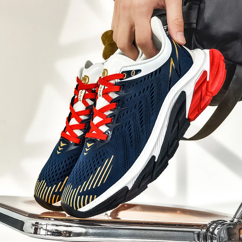 

White Summer Sneakers for Men Mesh Outdoor Luxury Shoes Non-slip Sport Running Shoes Increased Jogging Training Shoes Zapatillas