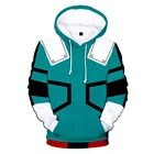 Толстовки мужскиеженские с 3D-принтом аниме My Hero Academia, зимние толстовки с капюшоном для ролевых игр, спортивные пальто