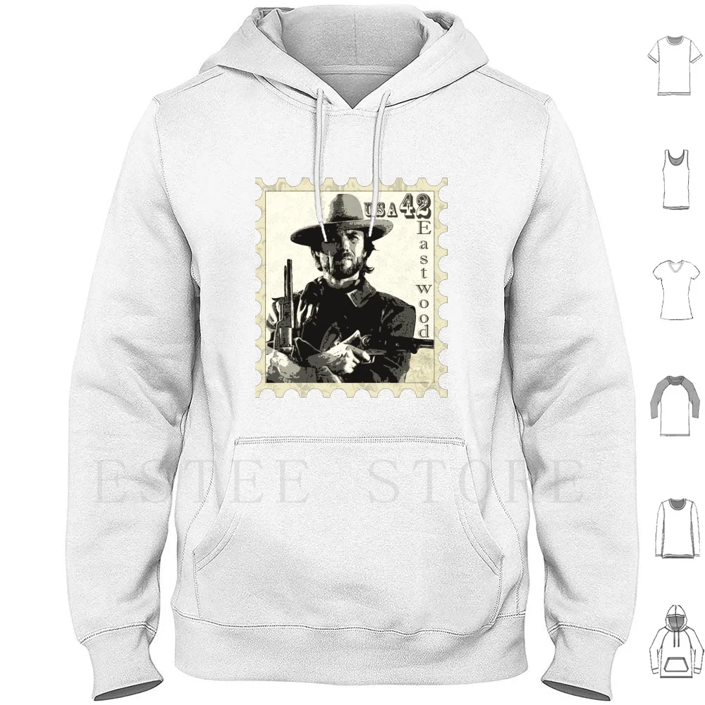 

Clint Eastwood Stamp Design Hoodies Long Sleeve Clint Eastwood Stamp