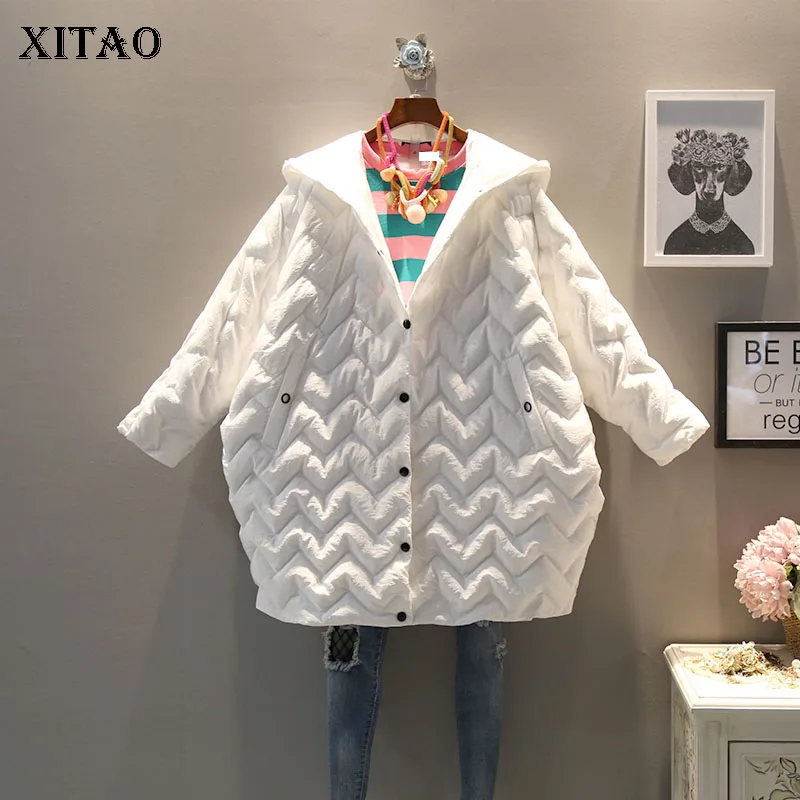 Женские прямые парки XITAO модная новинка 2019 осенняя элегантная Парка свободного