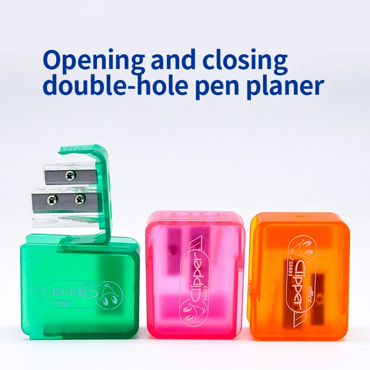 Двойная дырочка точилка для карандаша ручная Пластиковая карандашей лезвие
