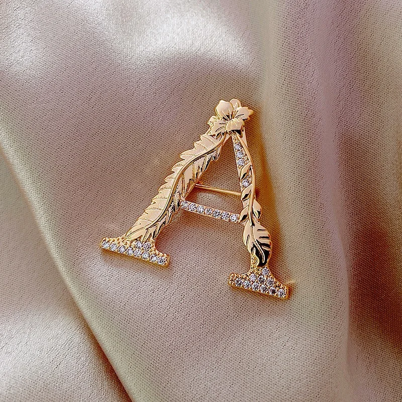 

diamond inlaid letter brooch fashion temperament net red personalized clothes accessories Dropshipping