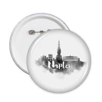 naples italy ink city round pins badge button clothing decoration gift 5pcs