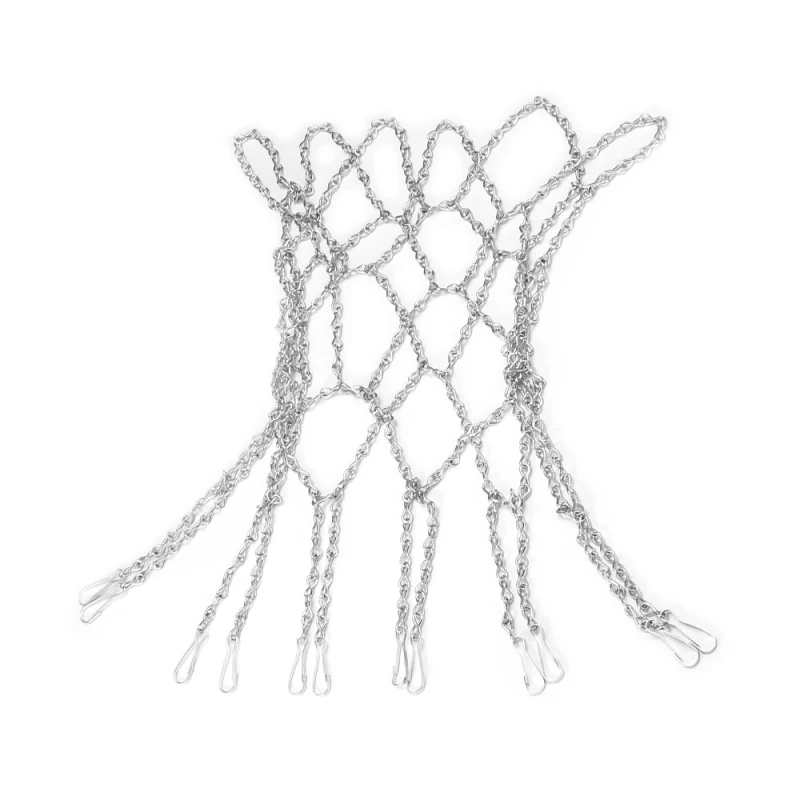 

Basketball Metal Chain Net Zinc Steel 12 Loops Silver Rust-Proof Design Standard Fit For Hoops Easy Attachment Heavy-