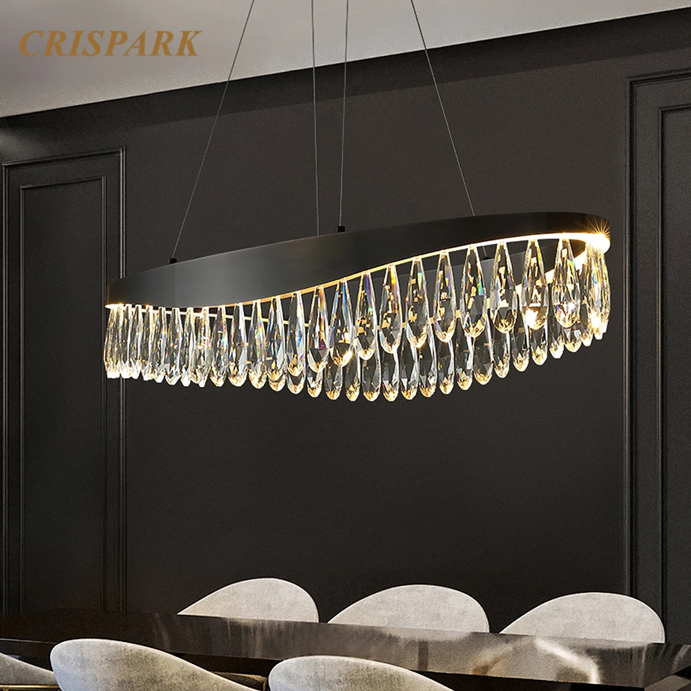 安い スパイラルクリスタルシャンデリアライトは、現代の高級光沢クリスタルラウンド天井ランプ北欧アールデコ調のリビングルームのためのホテルヴィラ