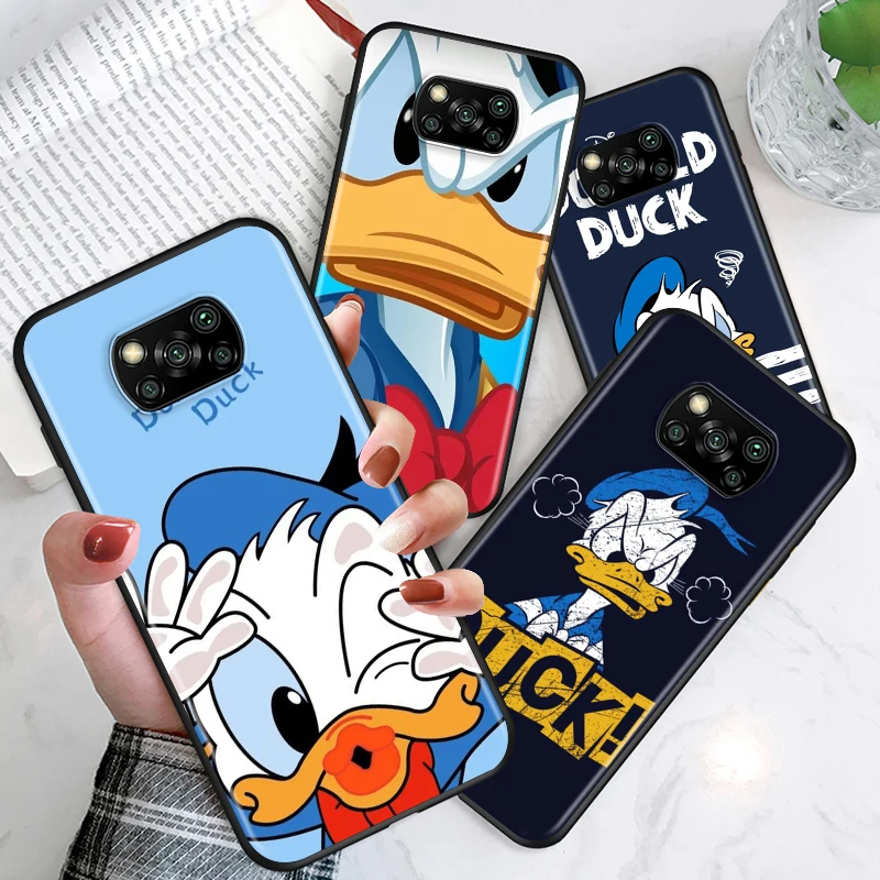 

Disney Donald Duck For Xiaomi Mi Play Mix 3 A2 A1 6X 5X Civi Poco F3 GT M3 M2 X2 F2 X3 NFC Pro C3 F1 Black Phone Case