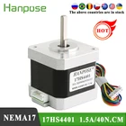 4-проводной шаговый электродвигатель Nema17 высотой 40 мм, 42 мотора Nema 17, 1,5 А, 40 Н. См, 17HS4401 для двигателя 3D-принтера и CNC XYZ