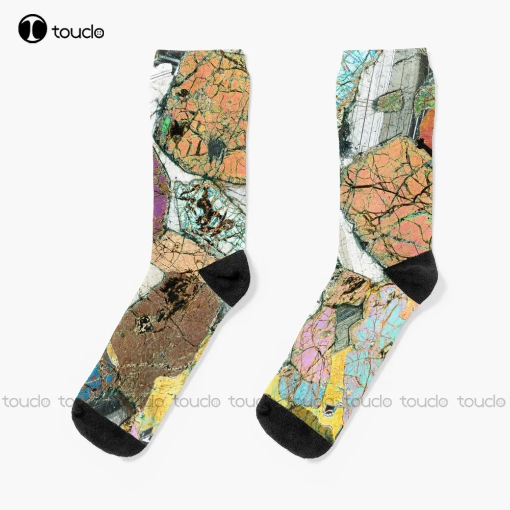 

Geology Gift - Peridotite From Ardnamurchan Scotland Rock Thin Section Microscope Photo Socks Socks Men Christmas New Year Gift