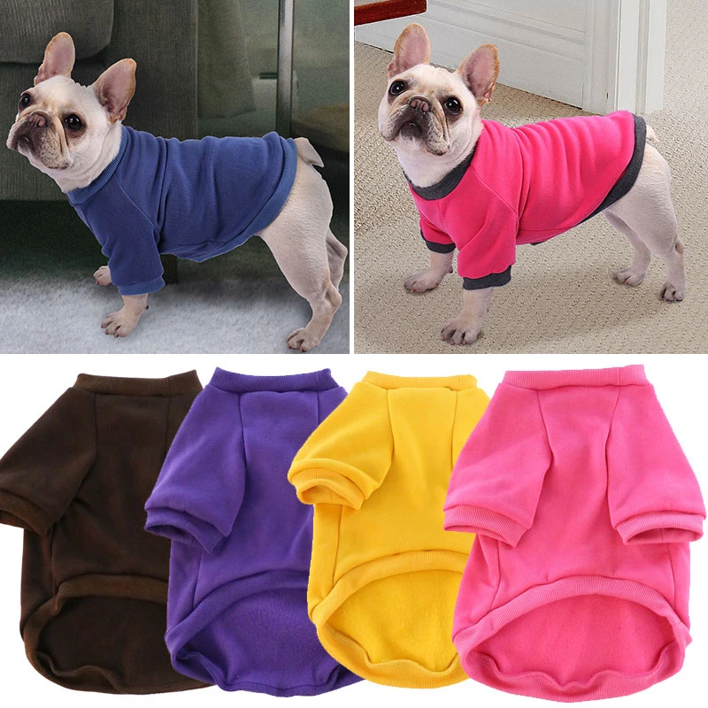 

Warm Fleece Pet Dog Clothes Cute Pet Coat Puppy Dogs Shirt Jacket French Bulldog Pullover Clothing Pet Hoodie Pet Supplies