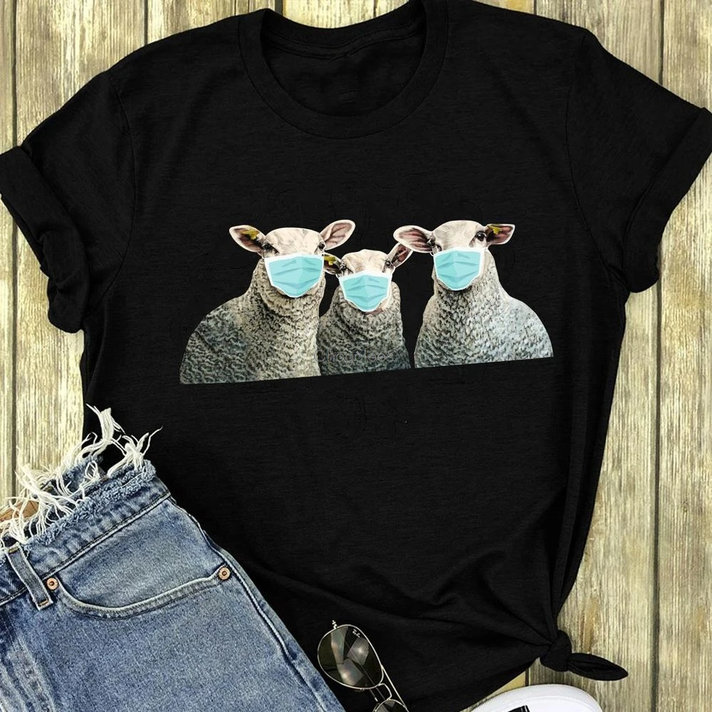 Маска для ношения овечьей шерсти футболка забавный тренд подарок карантина