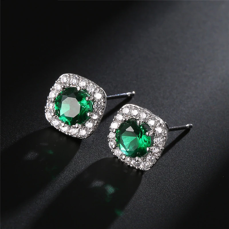 Серьги-гвоздики Uilz квадратные женские классический дизайн круглые украшения из