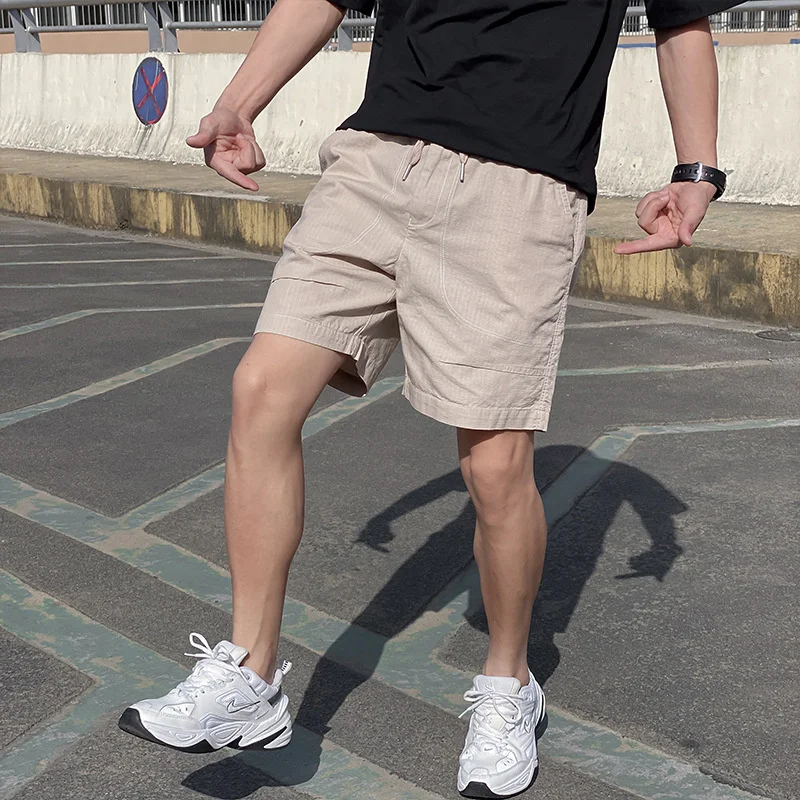 

2021 Summer Men's Shorts Army Green Five-Point Shorts Pants Thin Casual Elastic Waist Cargo Shorts For Men Japanese