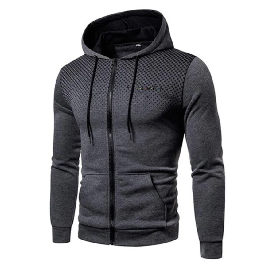 Autumn/winter 2021 Europe and the United States long sleeve trend coat casual fashion hooded men point ink cardigan youth hoodie images - 6