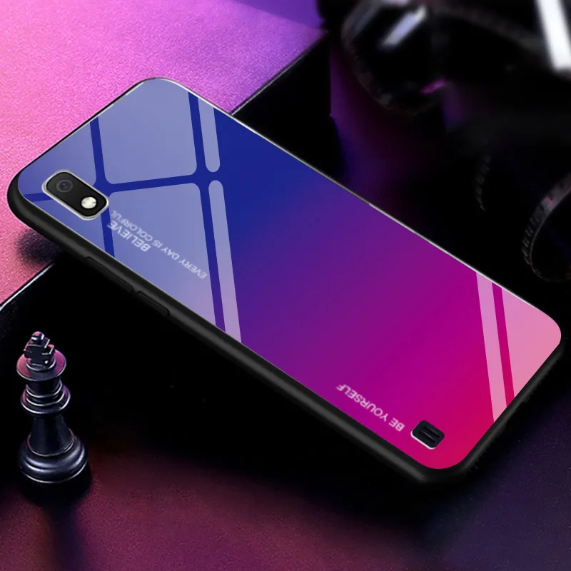 Противоударный градиентный чехол из закаленного стекла для Samsung Galaxy A10 A20 A30 A40 A50 A60
