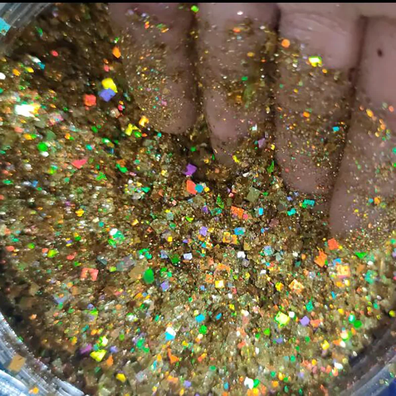 

50g/Bag Nail Glitter Flakes Powder Laser Holographic Festival Decoration Gradient Ultra Thin Chunky Sequins Loose Glitter &*&