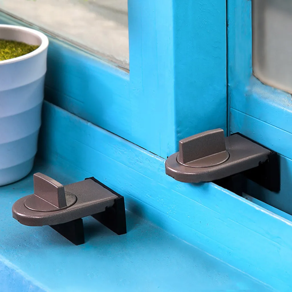 

Sliding Sash Stopper Cabinet Locks Straps Doors Security Anti-theft lock Window Sliding Door Baby Kids Child Safety Door Lock CD