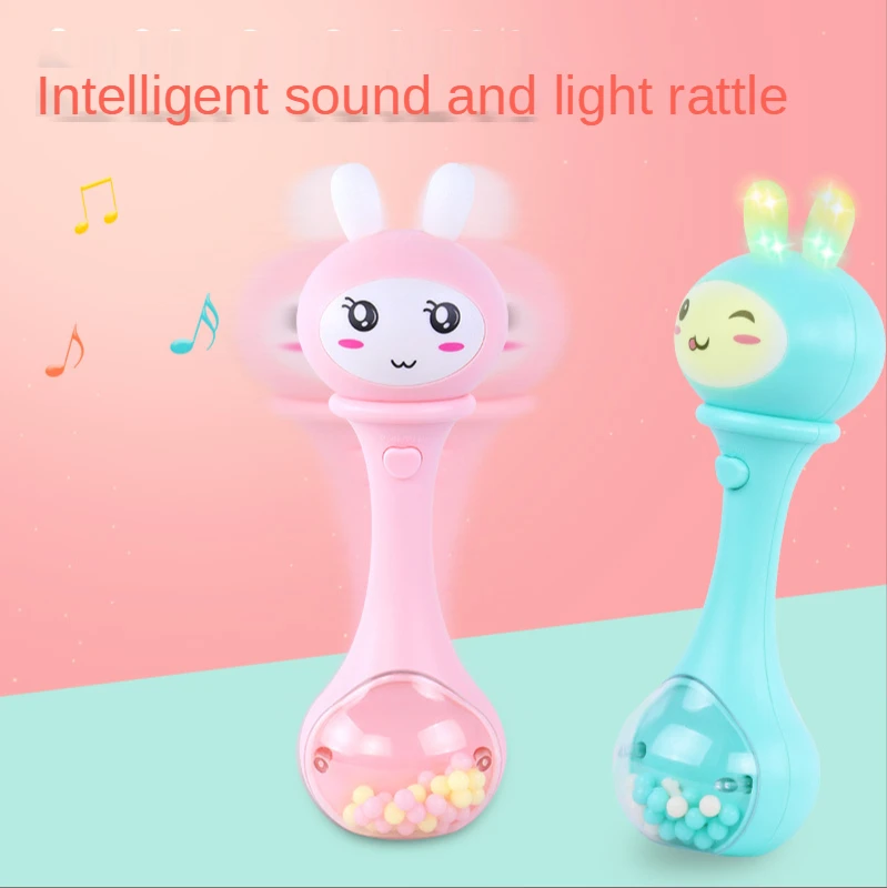 

0-36M Baby Music Flashing Teether Rattle Toys Rabbit Hand Bells Mobile Infant Pacifier Weep Tear Newborn Early Educational Toys