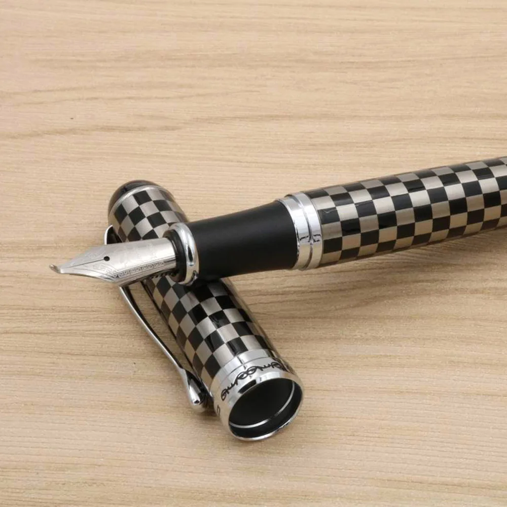 Цзиньхао черный белый квадрат серебристой отделкой шахматная доска перо для