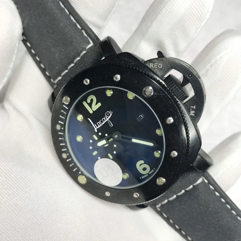 

AAA quality Black dial Automatic Mechanical luxury watch men self-winding sapphire glass Luminous leather strap 1:1