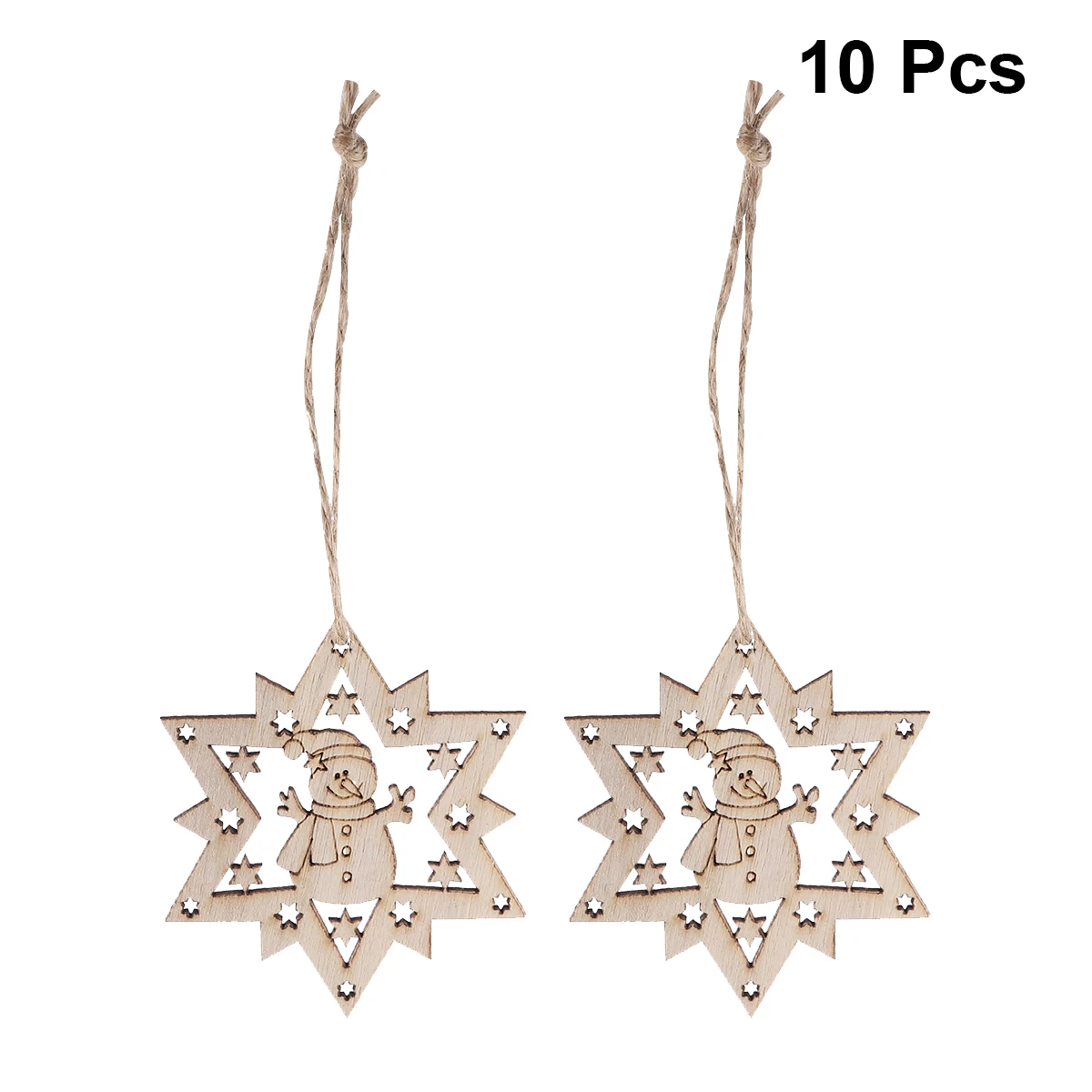 10 шт. украшения для рождественской елки подвесные полые Звезды Подвеска снеговик