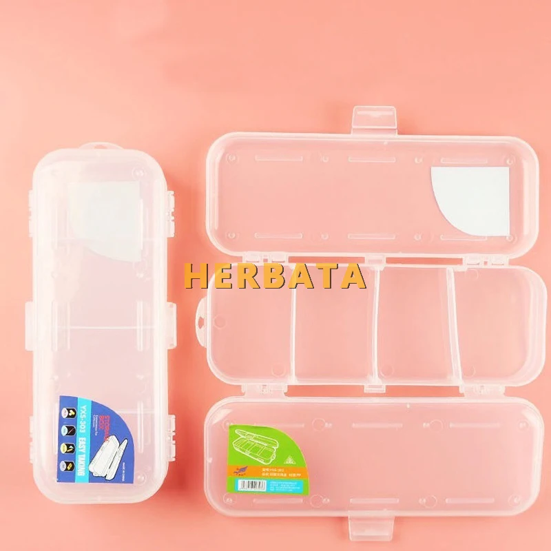 Простой Прозрачный чехол для карандашей пластиковый двойной футляр с дверью