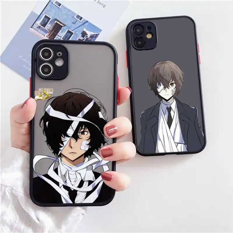

Bungo Stray Dogs Phone Case For iPhone 12 11 Mini Pro XR XS Max 7 8 Plus X Matte transparent Back Cover