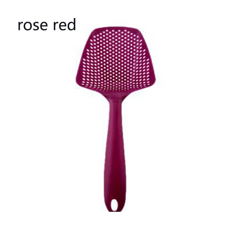 rose red Сито для овощей Совок пищевой кухонная лопатка Кухонные гаджеты Портативный 1 шт. большой дуршлаг нейлоновая ложка большой дуршлаг - Цвет: rose red