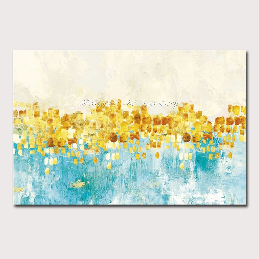 

Mintura Hand-Painted Oil Paintings on Canva Flowers of Abstraction Wall Picture for Living Room Home Decor Hotel Decor No Framed
