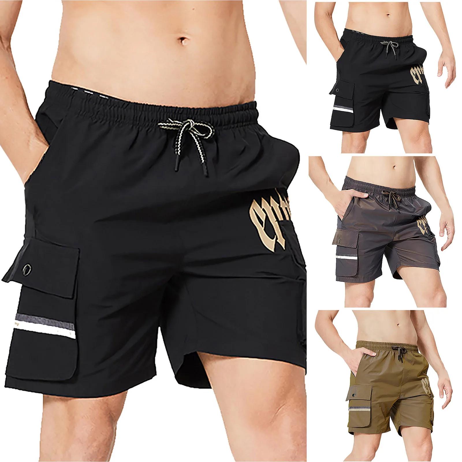 

58# Men 2021 Summer Shorts Flashing Twill Loose Shorts Outdoor Sports Five-Point Pants Men Comfortable Streetwear Casual Short