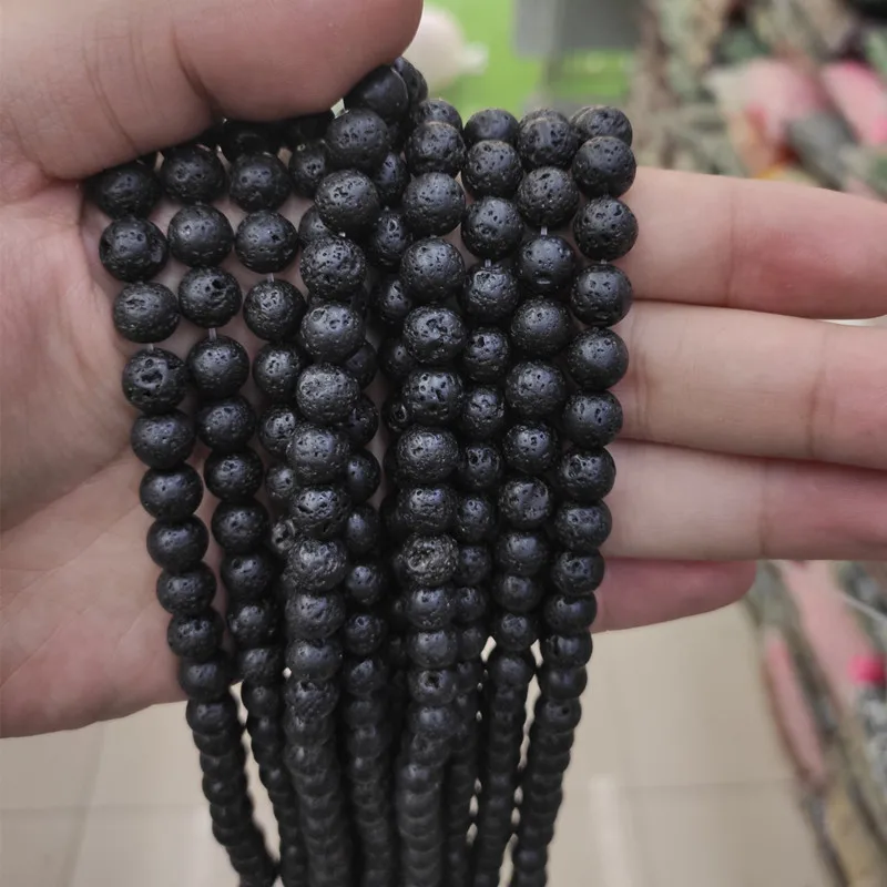 Камень вулканический черный 4/6/8/10/12 мм | Украшения и аксессуары
