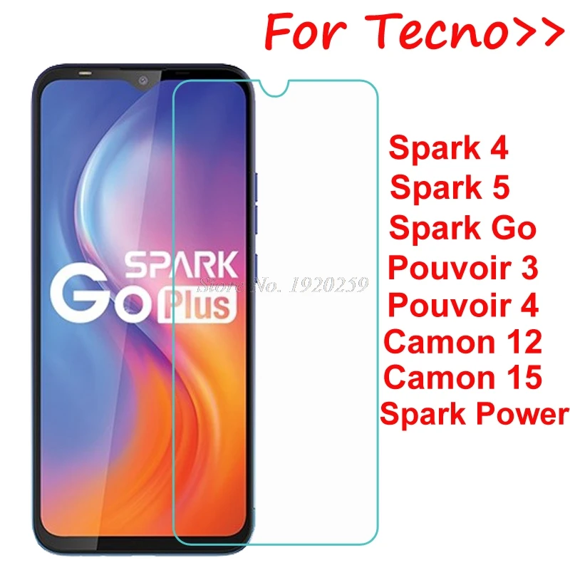 Закаленное стекло для Tecno Camon 12 15 Spark 4 5 Go Power Air Pro защитная пленка экрана Pouvoir 3 Plus |